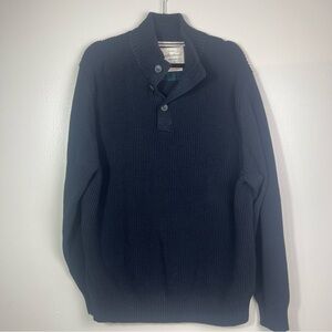 Original Weatherproof Vintage navy blue knit long-sleeve mock neck sweater